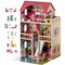Gardenised Wooden Doll House with Toys and Furniture Accessories with LED light for Ages 3+